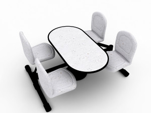 bowling table chair model 3D Модель