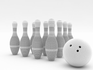 bowling ball and pin model 3D 模型