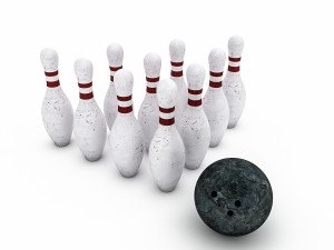 bowling ball and pin model 3D 模型