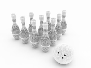 bowling ball and pin model 3D 模型