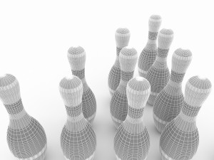 bowling ball and pin model 3D 模型