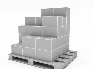 Caja de almac&eacute;n 3D modelo 2. Modelo 3D