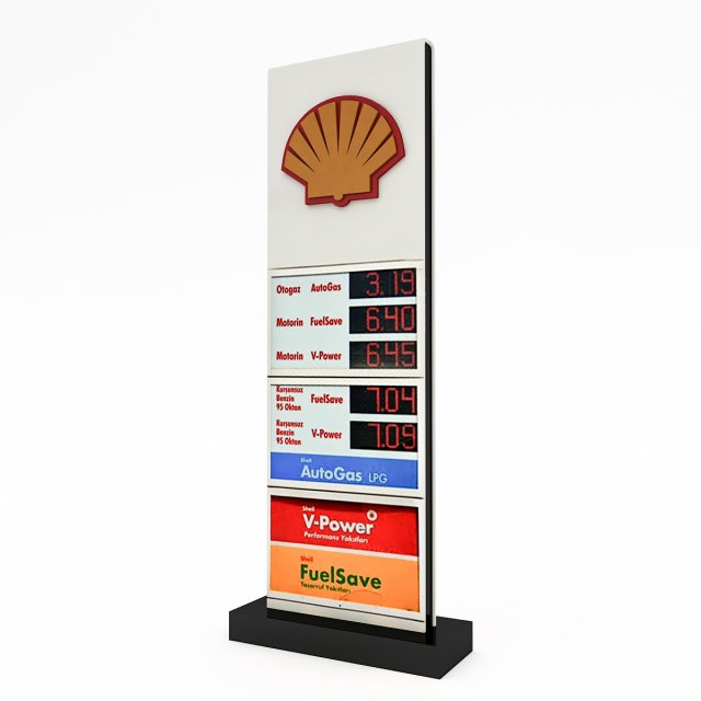 3d gas station sign model Modelo 3D .c4d .max .obj .3ds .fbx .stl .blend 
