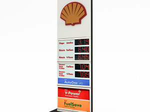 3d gas station sign model 3D Model