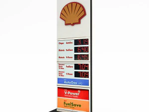 3d gas station sign model 3D Model