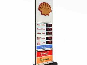 3d gas station sign model 3D Model