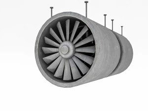 Модель вентилятора туннельной вентиляции 3D Модель