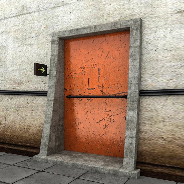 fire exit 3D Model .c4d .max .obj .3ds .fbx .stl .blend 