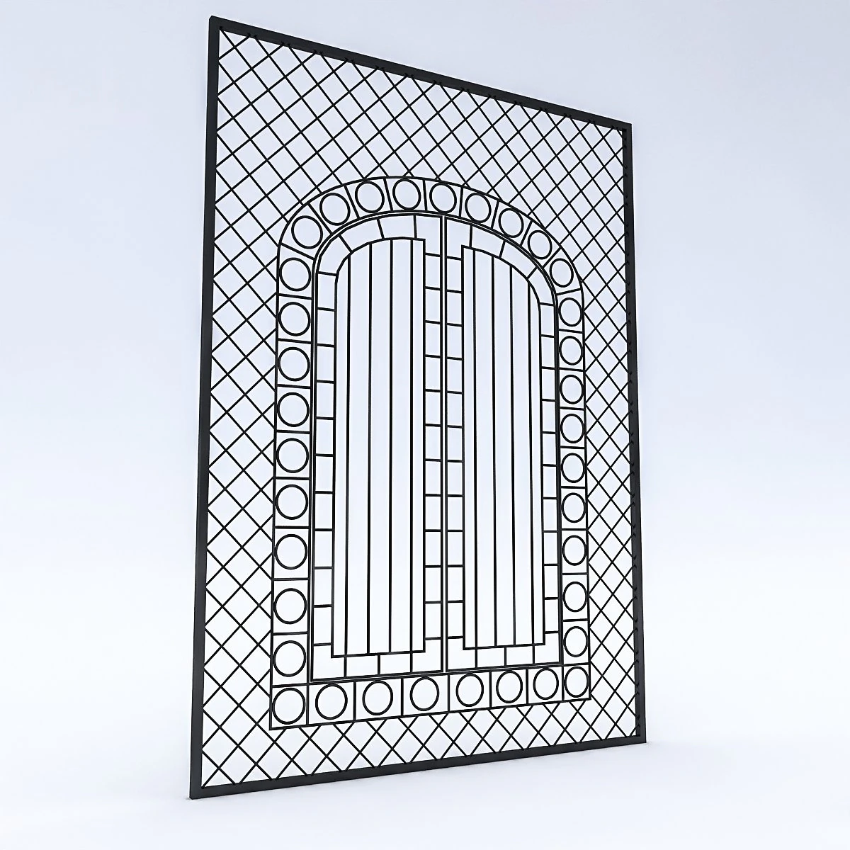 wrought iron door and window 3D Model .c4d .max .obj .3ds .fbx .stl .blend 