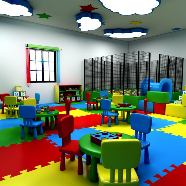 3d kindergarten model Model 3D .c4d .max .obj .3ds .fbx .stl .blend 
