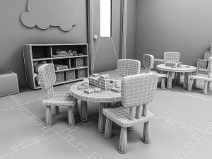 modelo 3d de jard&iacute;n de infantes Modelo 3D