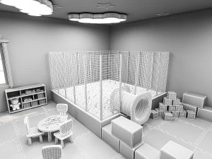 modelo 3d de jard&iacute;n de infantes Modelo 3D