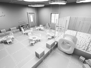 modelo 3d de jard&iacute;n de infantes Modelo 3D