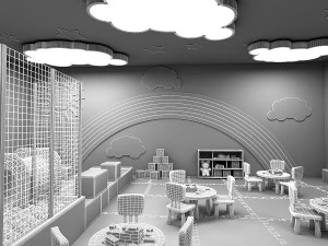 modelo 3d de jard&iacute;n de infantes Modelo 3D