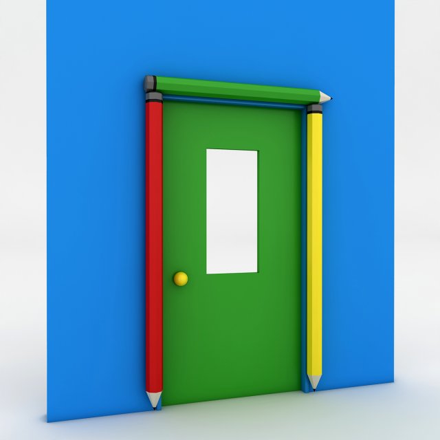 kindergarten door 3D Model .c4d .max .obj .3ds .fbx .stl .blend 