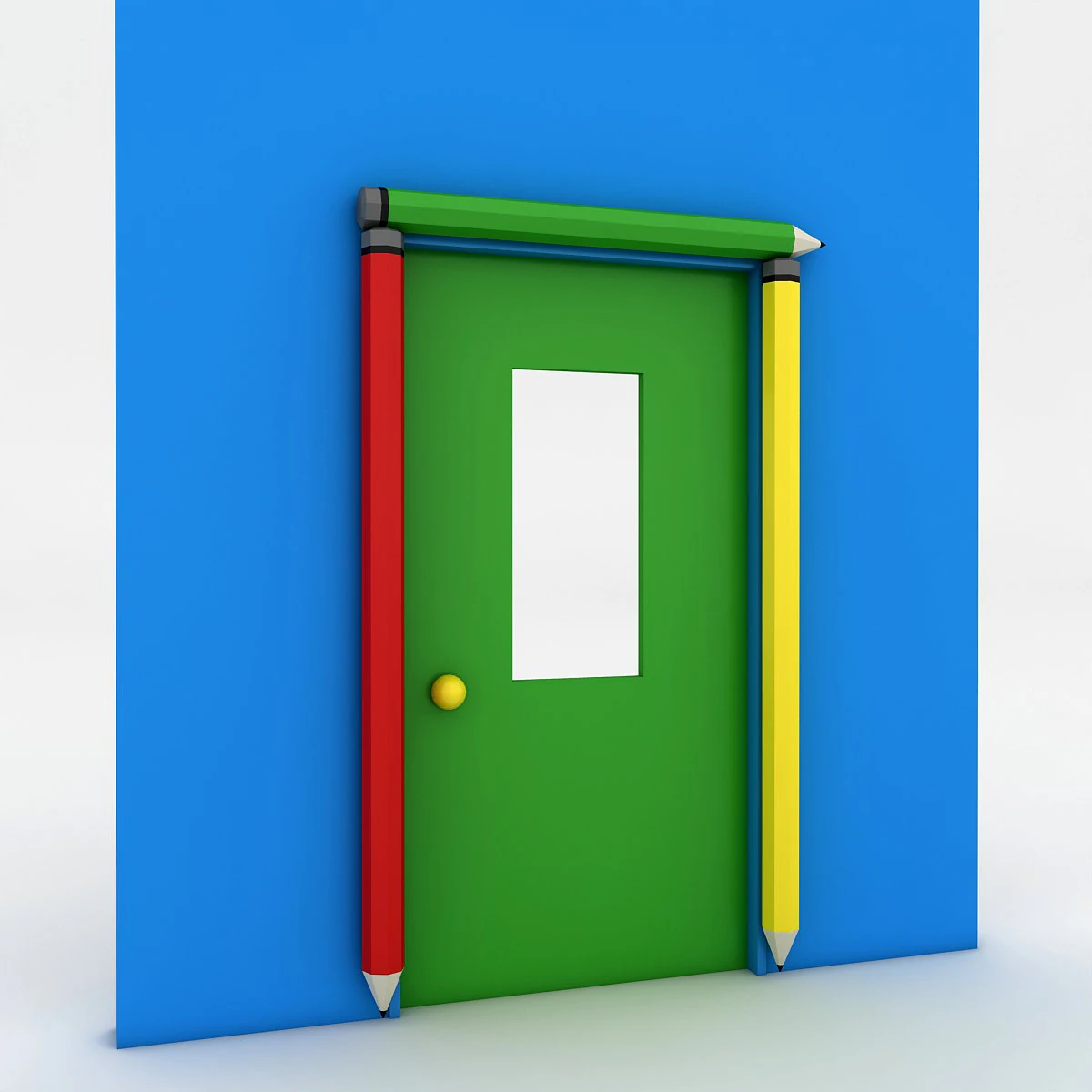 kindergarten door 3D Model .c4d .max .obj .3ds .fbx .stl .blend 