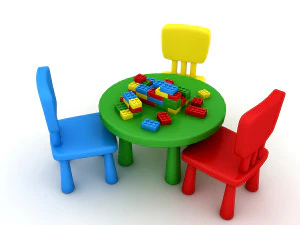 kindergarten table chair 3D Model