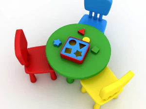 kindergarten table chair 02 3D Model