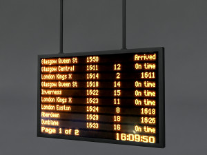 airport digital signage Modello 3D