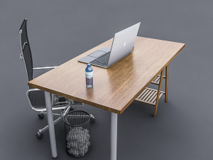 3d study desk Model 3D
