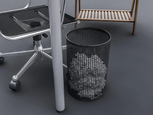 3d study desk 3D Model