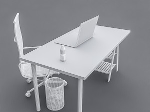 3d study desk Model 3D