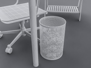 3d study desk Model 3D