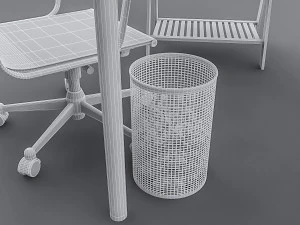 3d study desk 3D Model