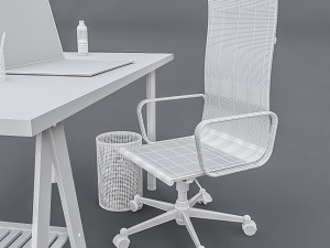 3d study desk Model 3D