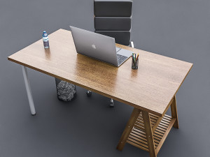 3d study desk 02 3D 모델