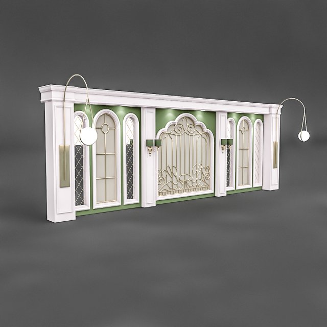 classical decorative wall 3Dモデル .c4d .max .obj .3ds .fbx .stl .blend