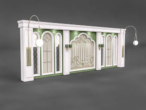 고전적인 장식 벽 3D 모델