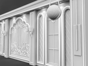 classical decorative wall 3D Model