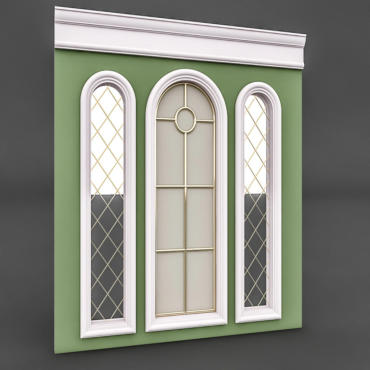 classical window and mirror 3D Model .c4d .max .obj .3ds .fbx .stl .blend 