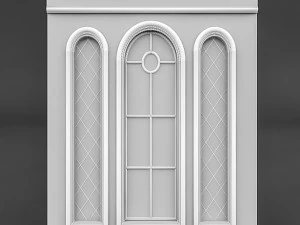 classical window and mirror 3D Model