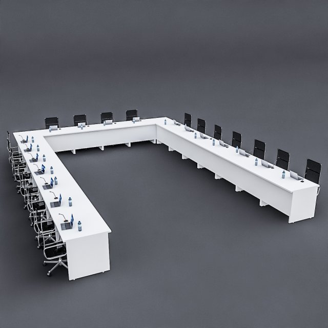modular meeting table 3D 모델 .c4d .max .obj .3ds .fbx .stl .blend 
