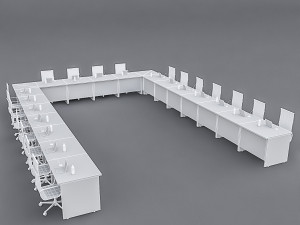 modular meeting table 3D 모델