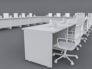 modular meeting table 3D 모델