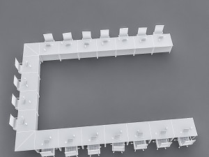 modular meeting table 3D 모델