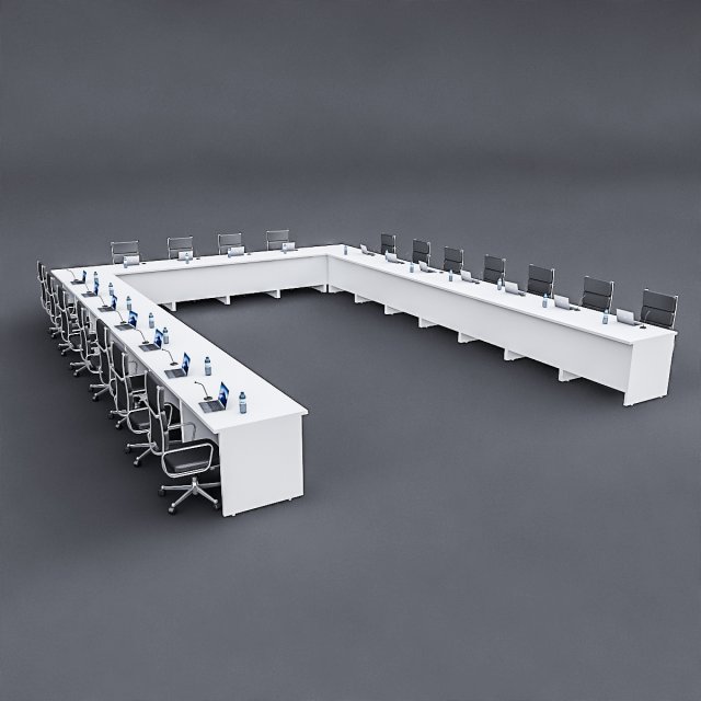 modular meeting table 02 3D Model .c4d .max .obj .3ds .fbx .stl .blend 
