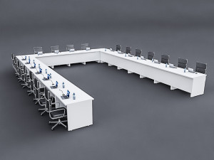 modular meeting table 02 3D Model