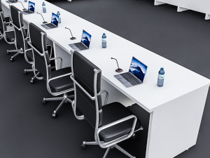 modular meeting table 02 3D Model