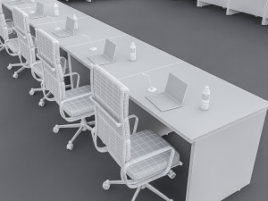 modular meeting table 02 3D Model