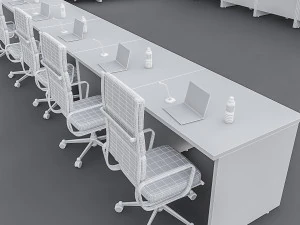 modular meeting table 02 3D Model