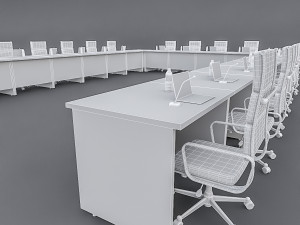 modular meeting table 02 3D Model