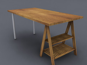 wooden work table Modelo 3D