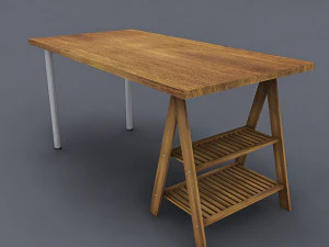 tavolo da lavoro in legno Modello 3D