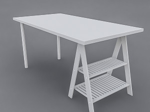 wooden work table 3D 모델