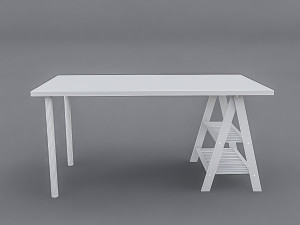 wooden work table 3D 모델