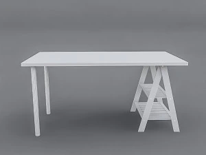 wooden work table 3D Model
